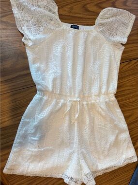Daytrip White Lace Girls' Romper